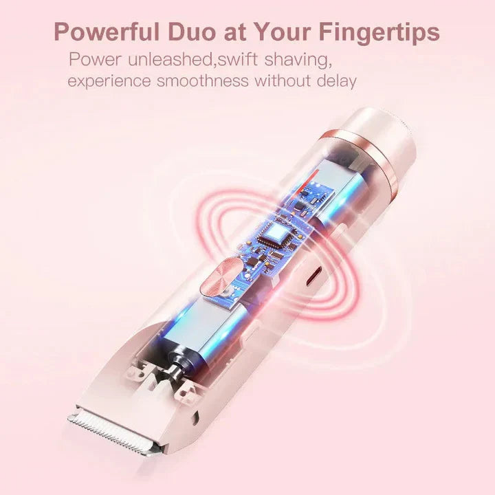Women's Shaver for Face and Body | 2 Interchangeable Heads, IPX7 Waterproof | USB-C Cordless, Irritation-Free Finish