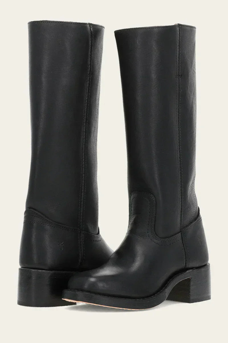 Women's Western Leather Cowboy Boots - Pointed Toe - Mid-Calf