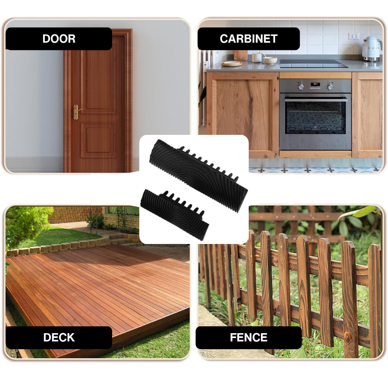 Wood Grain Roller Kit Rubber | Fine and Coarse Rollers | Create Realistic Wood Texture on Walls, Doors and Furniture