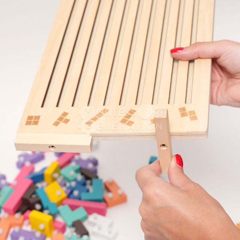 Wooden Shape Stacking Puzzle Set | 42 Pieces & 10 Double-Sided Challenge Cards | Builds Focus and Problem-Solving Skills