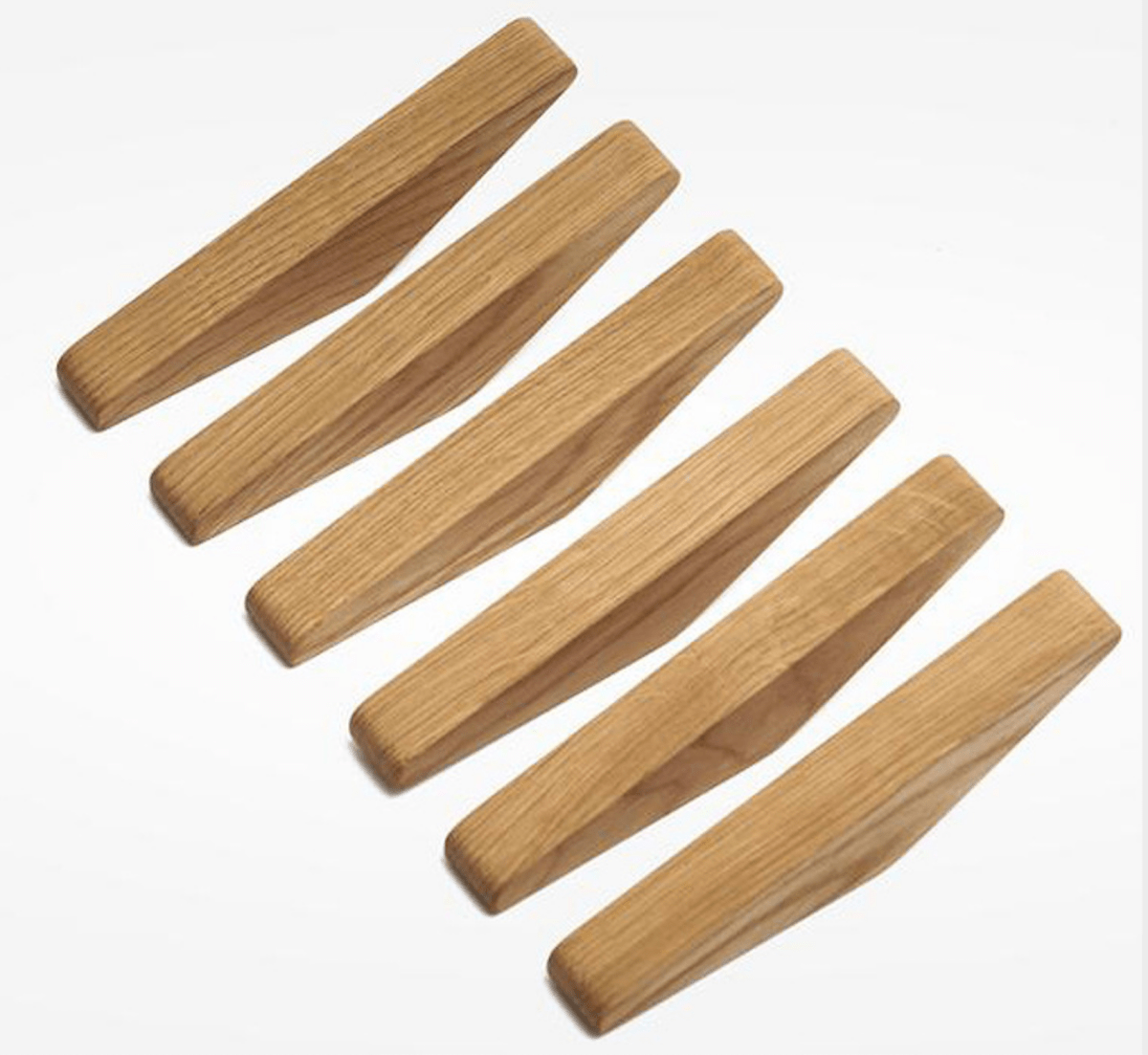 Wooden Wall Hooks | Two-Tone Angled Coat Hooks for Entryways