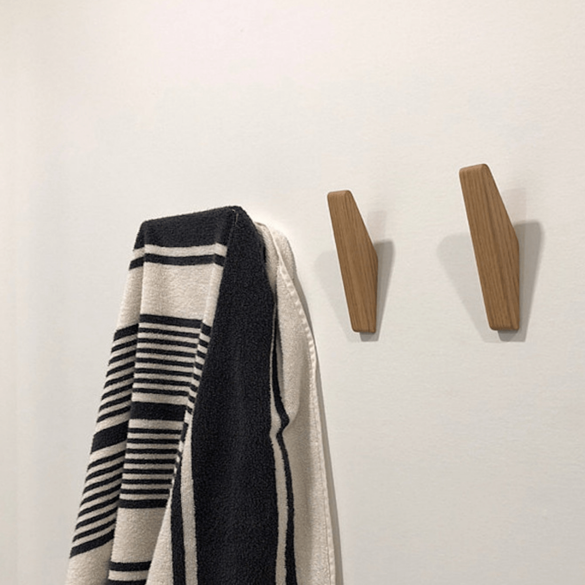 Wooden Wall Hooks | Two-Tone Angled Coat Hooks for Entryways
