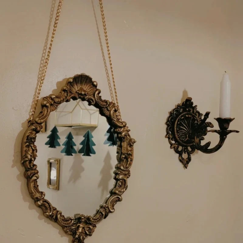 Wrought Iron Candle Sconce 18.5 x 18.5 x 13 cm | Ornate Scrollwork Wall Design | Holds Taper Candles & Doubles as Hook