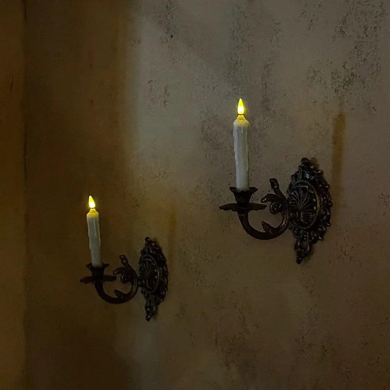 Wrought Iron Candle Sconce 18.5 x 18.5 x 13 cm | Ornate Scrollwork Wall Design | Holds Taper Candles & Doubles as Hook