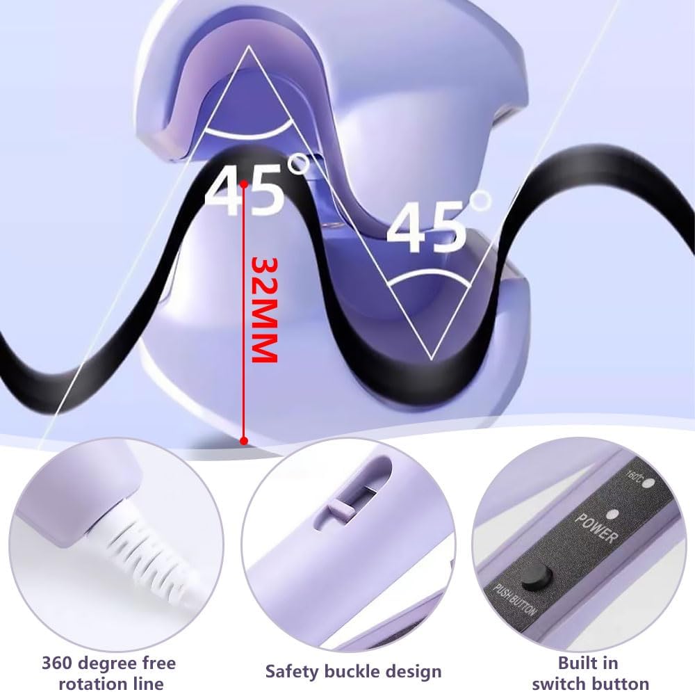 Ionic Ceramic Hair Curling Wand | 15-Second Heat-Up, 4 Heat Settings | Frizz-Free, Long-Lasting Curls, Silicone Safety Tip 5