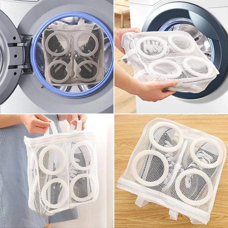 Shoe Washing Bag Set, Round & Square | Fine Mesh Design | Machine-Washable Shoe Protection for Trainers and Footwear 6