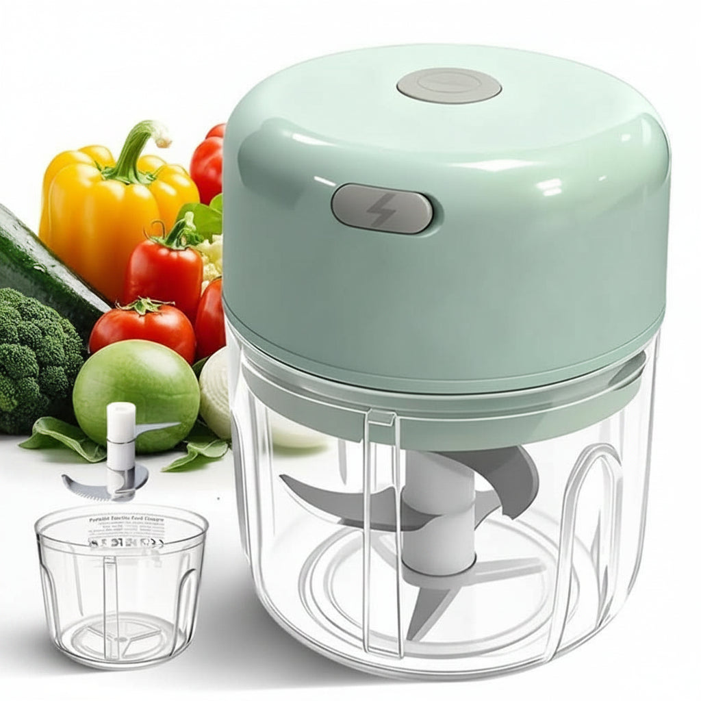 Electric Food Chopper Mini USB Rechargeable 250 ml Bowl with One-Touch Button 5