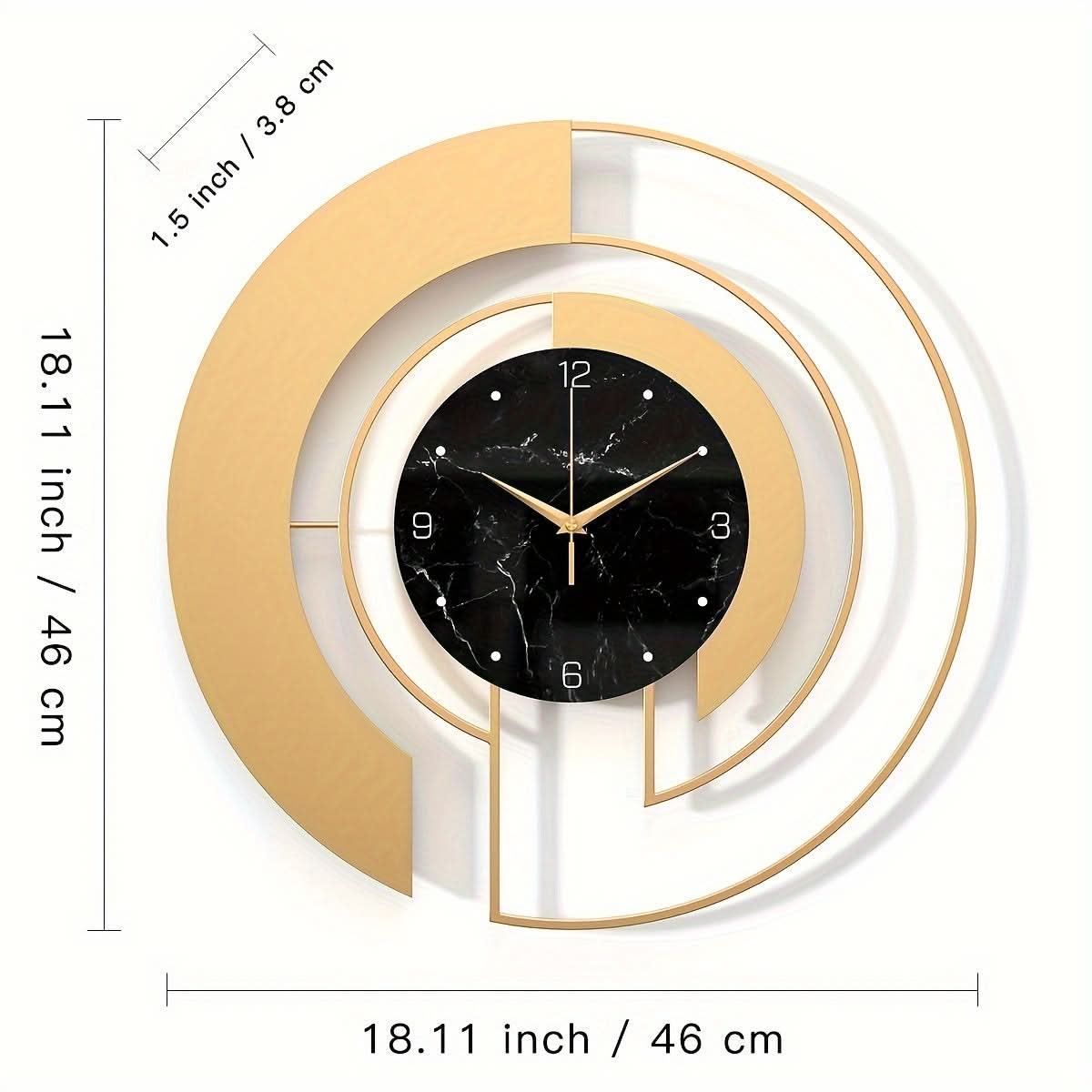 Silent Wall Clock Geometric Modern Minimalist Iron Frame with Glass Dial 3