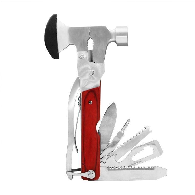 Stainless Steel Multi Tool | 16-in-1 with Axe, Saw, Pliers and Wire Cutter | Compact Survival Tool for Camping and Car Emergencies 7