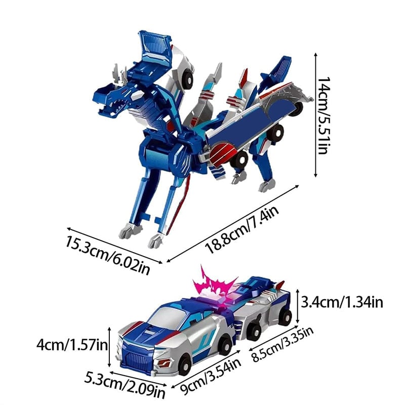 Toy Cars Magnetic 2-in-1 ABS Dragon Unicorn with Impact Transformation 16