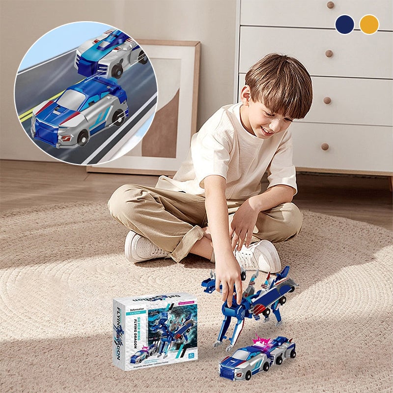 Toy Cars Magnetic 2-in-1 ABS Dragon Unicorn with Impact Transformation 9