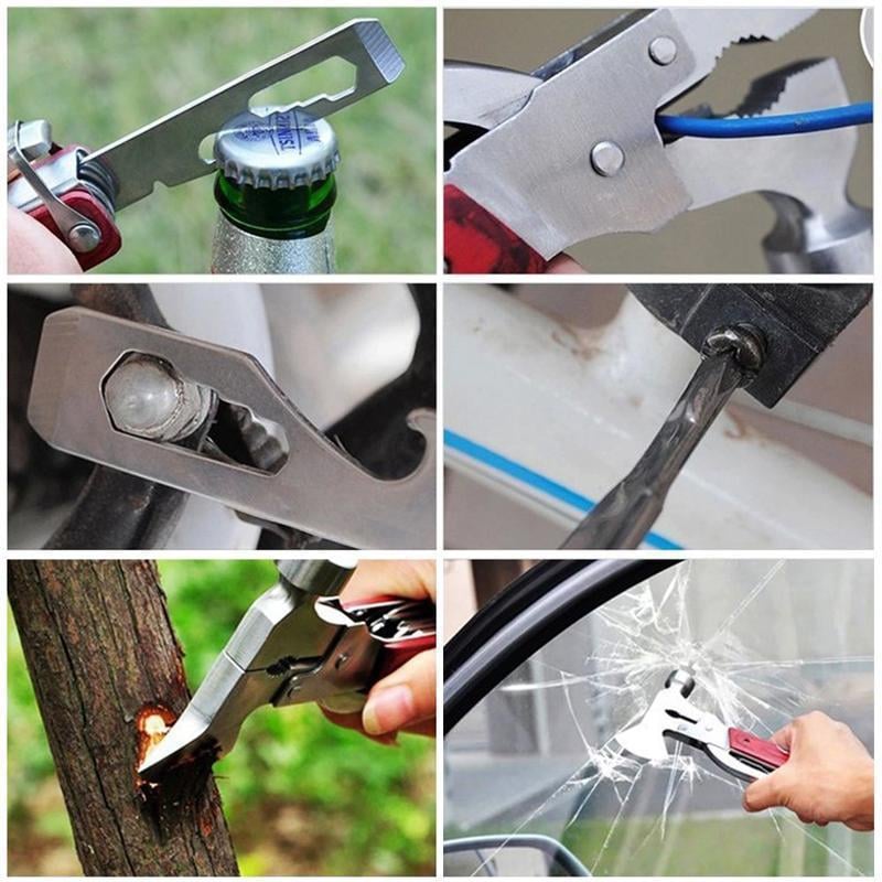Stainless Steel Multi Tool | 16-in-1 with Axe, Saw, Pliers and Wire Cutter | Compact Survival Tool for Camping and Car Emergencies 1