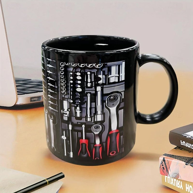 Toolbox Mug Ceramic Novelty Microwave Safe Compact with Raised 3D Pattern 11