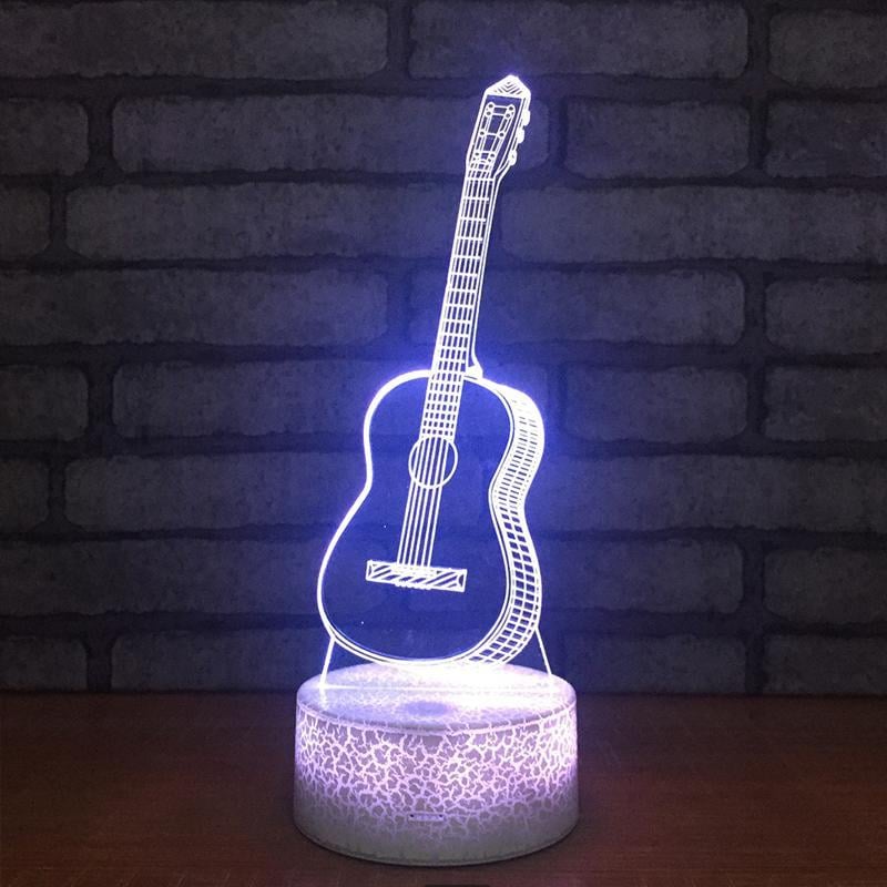 Guitar Night Light 3D LED Touch Button USB Powered with 7 Colour Modes 1
