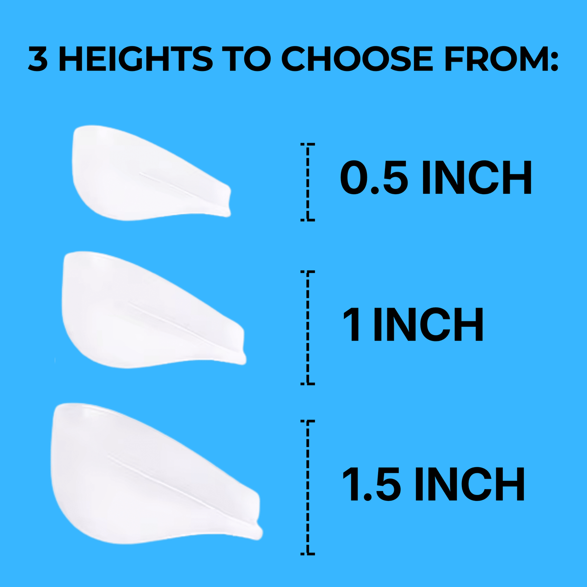 Height Increase Insoles Silicone | Invisible Fit for Any Shoe, Boot or Trainer | Adjustable Lift 2 to 3 Inches 2