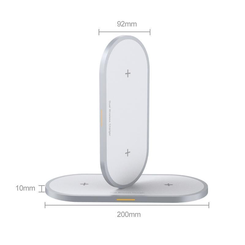 Wireless Charger Pad Dual 20 W Simultaneous Fast Charging with Qi Safety Chip 2