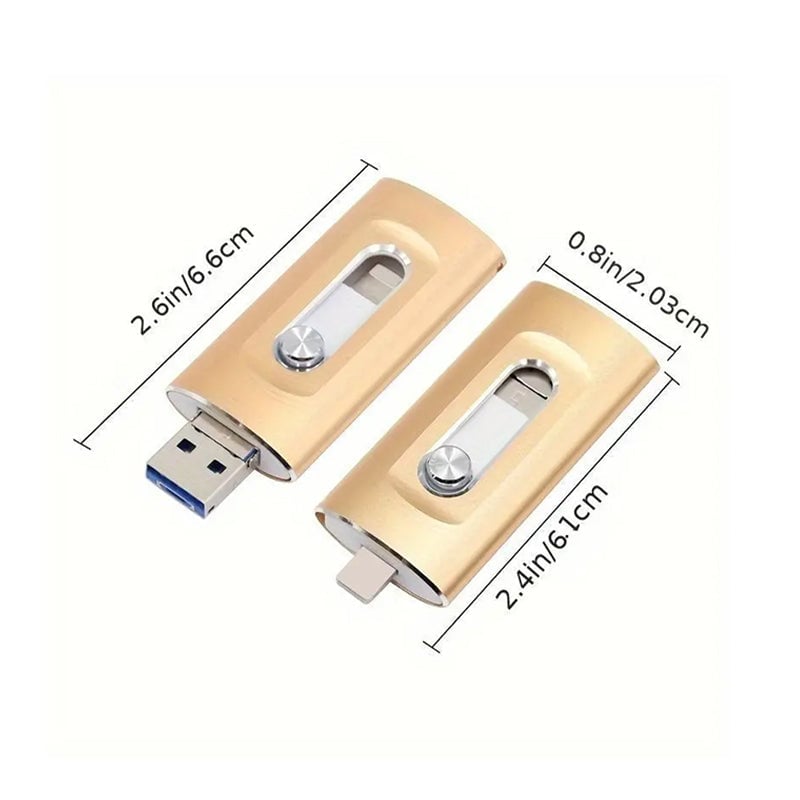 USB Memory Storage 3-in-1 Metal Lightning Portable with Touch ID Lock 11