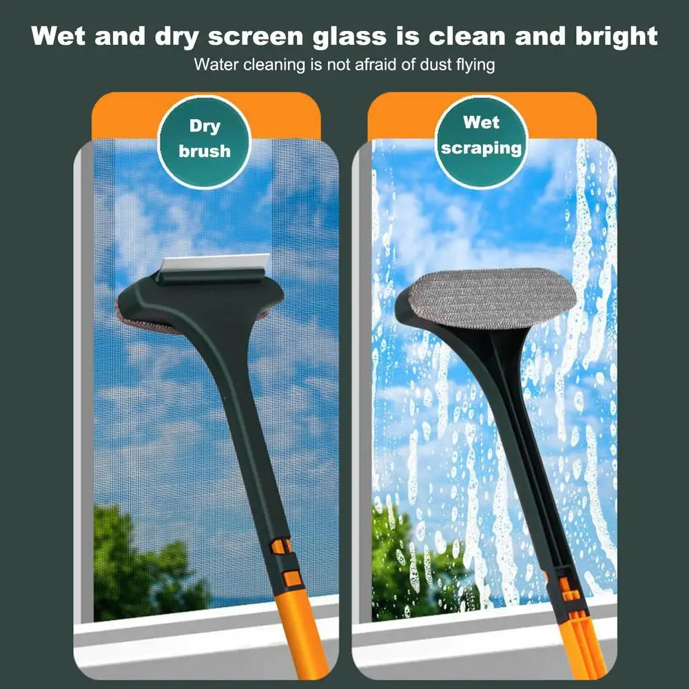 Mesh Cleaner Brush PP Plastic | 2-in-1 with Rust Removing Eraser & Adjustable Handle | Wet & Dry Non-Scratch Cleaning 3