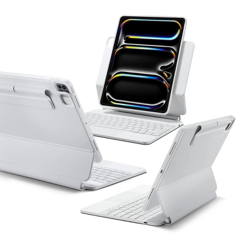 iPad Keyboard Case with Trackpad | 360° Rotating Hinge & Palm Rejection | Shockproof Metal Shell with Long Battery Life