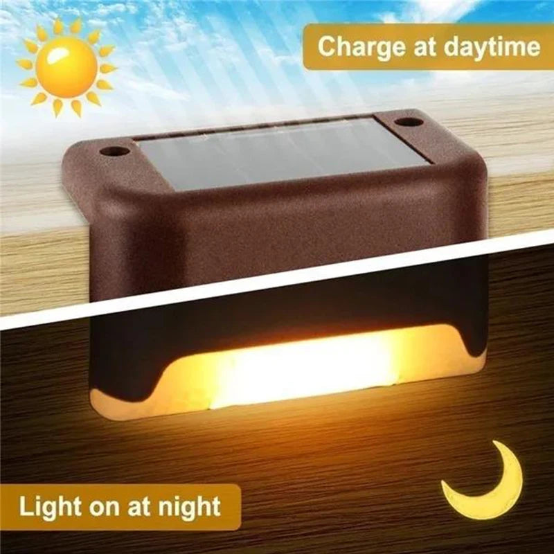 Solar Safety Lights, Weatherproof Outdoor Shell Design | 4, 8 or 12 Pack | Automatic Dusk-to-Dawn Warm or White LED 4
