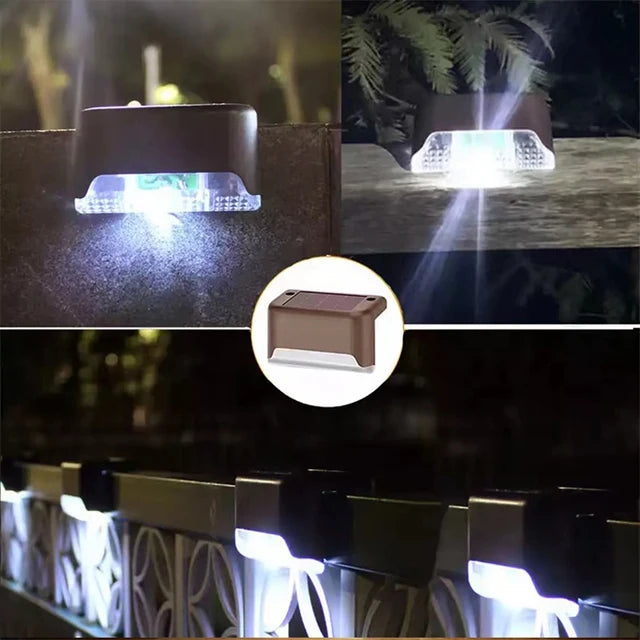 Solar Safety Lights, Weatherproof Outdoor Shell Design | 4, 8 or 12 Pack | Automatic Dusk-to-Dawn Warm or White LED 9