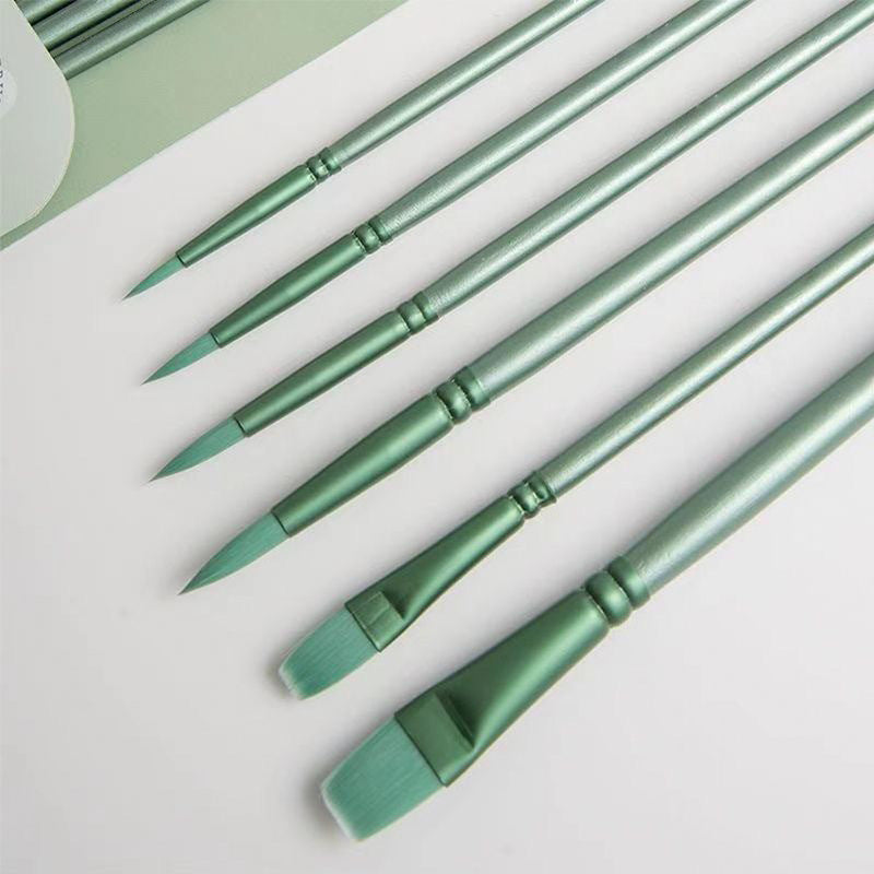 Watercolour Brushes Soft Bristles Round Flat Heads with Shape Retention 1