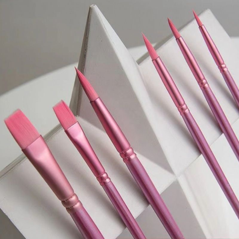 Watercolour Brushes Soft Bristles Round Flat Heads with Shape Retention 2