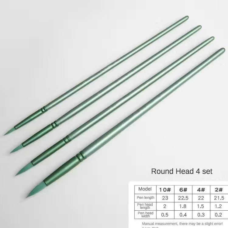 Watercolour Brushes Soft Bristles Round Flat Heads with Shape Retention 7