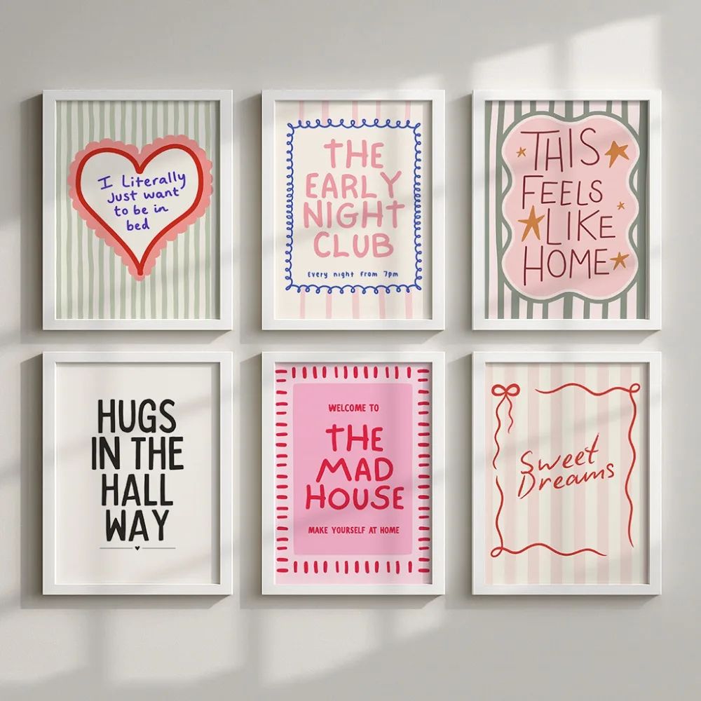 Quote Canvas Wall Art Set | Unframed Typography Prints, Multi-Piece | Bold Colourful Fade-Resistant Modern Décor 3