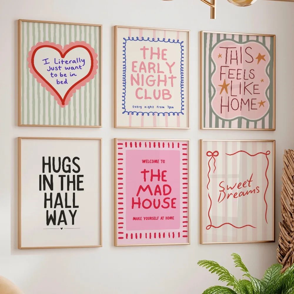 Quote Canvas Wall Art Set | Unframed Typography Prints, Multi-Piece | Bold Colourful Fade-Resistant Modern Décor 4