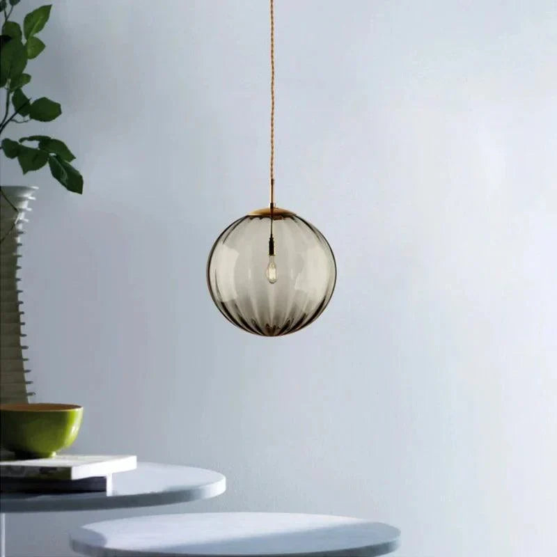 Glass Ball Chandelier, Blown Glass Spheres, 15 cm or 20 cm | Burgundy, Smoke Grey, Brown, Blue | 1.8 m Drop, Postmodern Style 4