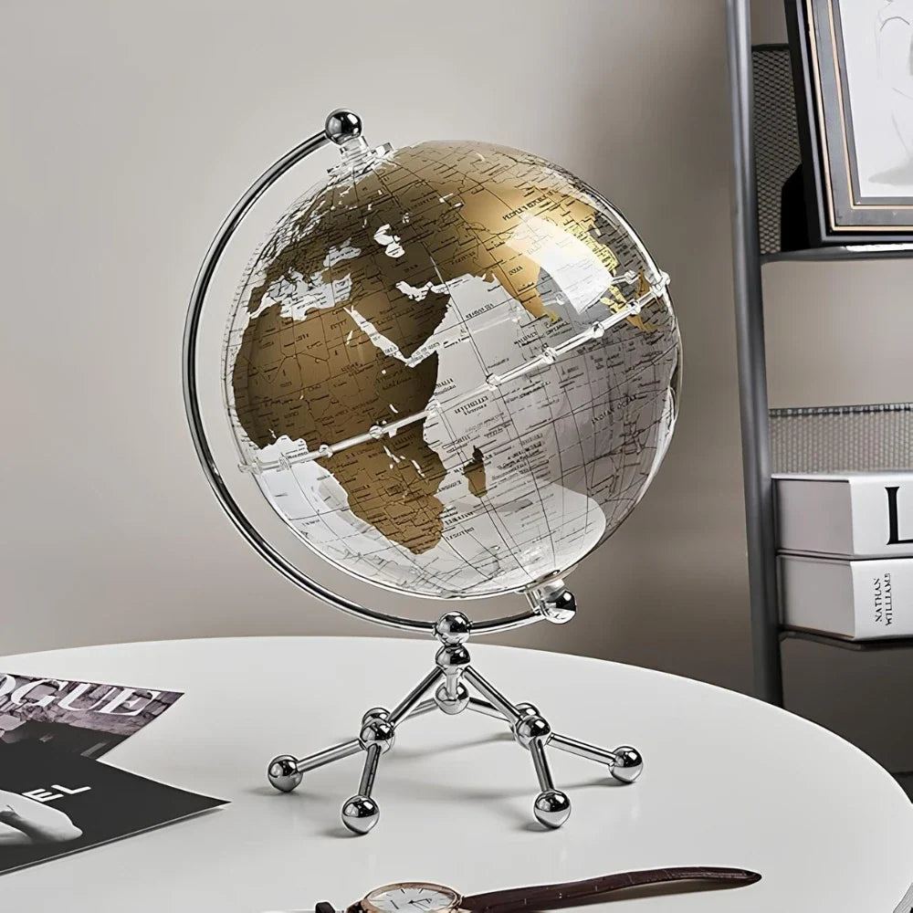 Rechargeable Globe Lamp Cordless Plug-In Metal Frame with World Map Design 2
