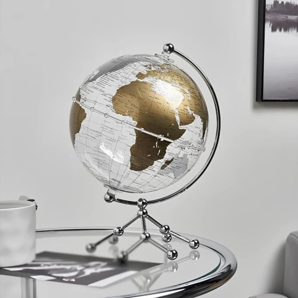 Rechargeable Globe Lamp Cordless Plug-In Metal Frame with World Map Design 3