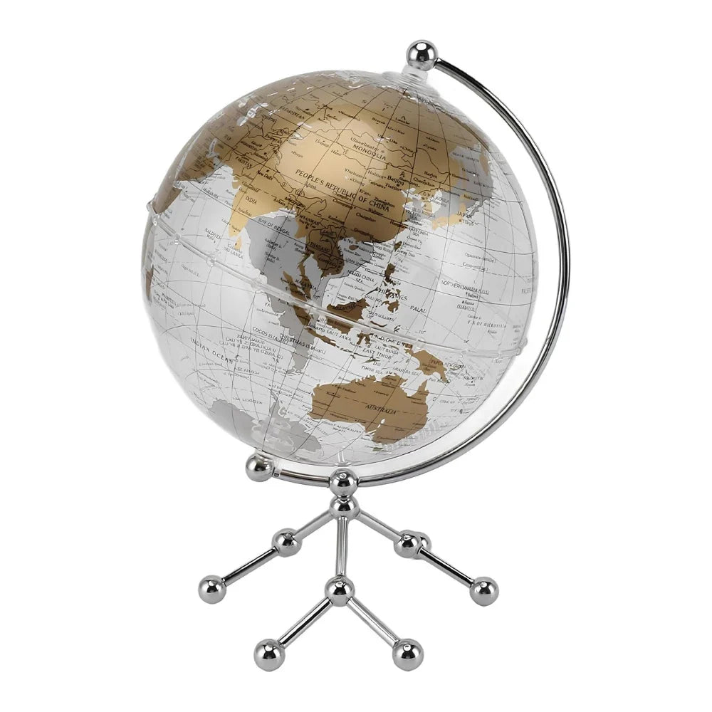 Rechargeable Globe Lamp Cordless Plug-In Metal Frame with World Map Design 5