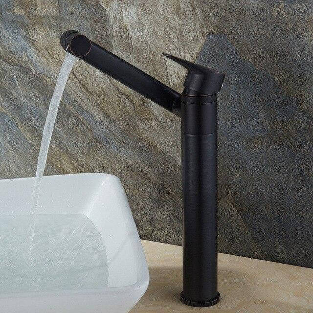 360 Rotation Black Modern Single Bathroom Faucet - Image 0