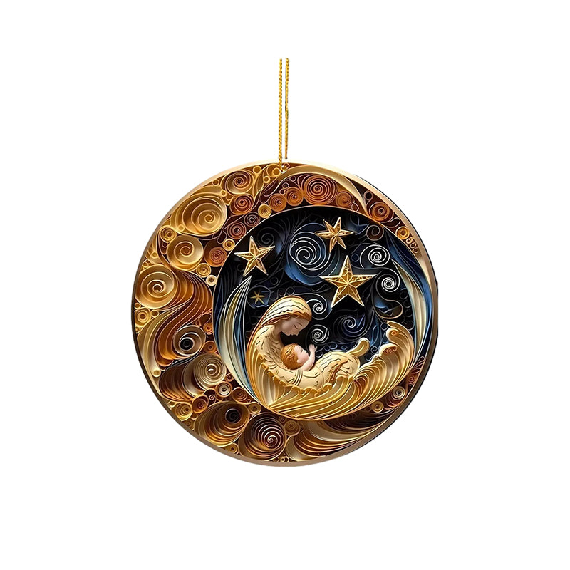 3D Christmas Ornament Acrylic | 3D Effect Pattern Design | Lightweight Festive Tree and Table Decoration for Holiday Décor 12