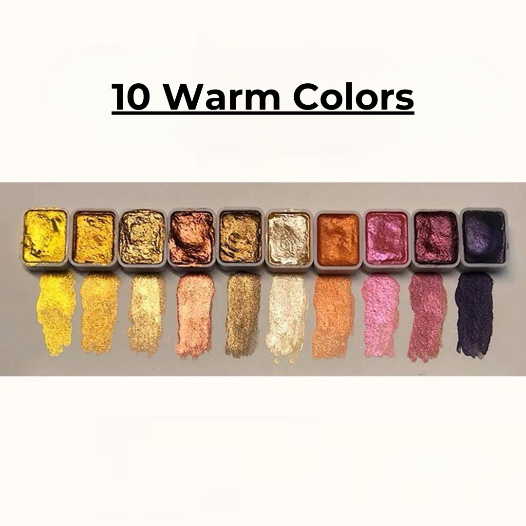 Watercolour Paint Set Shimmer Metallic 20 Colours with Smooth Application 6